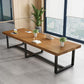 Solid Wood Industrial Office Desk Rectangle Fixed Writing Table