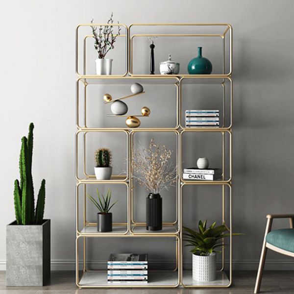 Glam Style Metal Bookshelf Etagere Shelf Bookcase for Home Office Clearhalo 'Bookcases' 'furn' 'furn_bookcases' 'Furniture' 'furniture_bookcases' 'Office Furniture' 1200x1200_4c21fd07-831f-4861-b9a1-a188affa19df