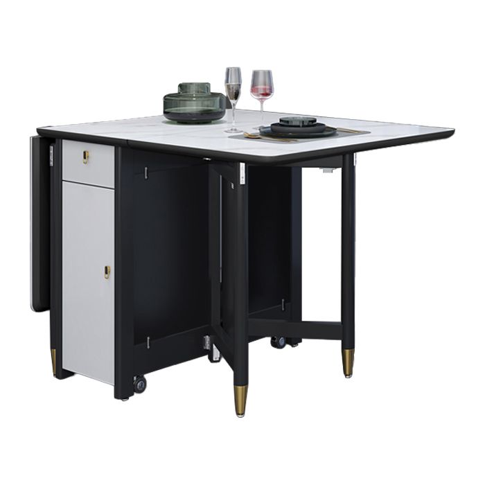 Solid Wood Contemporary Rectangular Table Glass Top Table with Drop Leaf Clearhalo 'Dining Tables & Seating' 'Dining Tables' 'dining_table' 'furn' 'furn_dining_table' 'Furniture' 'furniture_dining_table' 'Kitchen & Dining Furniture' 'kitchen' 'kitchen_dining_table' 1200x1200_4c2229ea-1ca6-48ec-9ab2-ad2edf63c06f