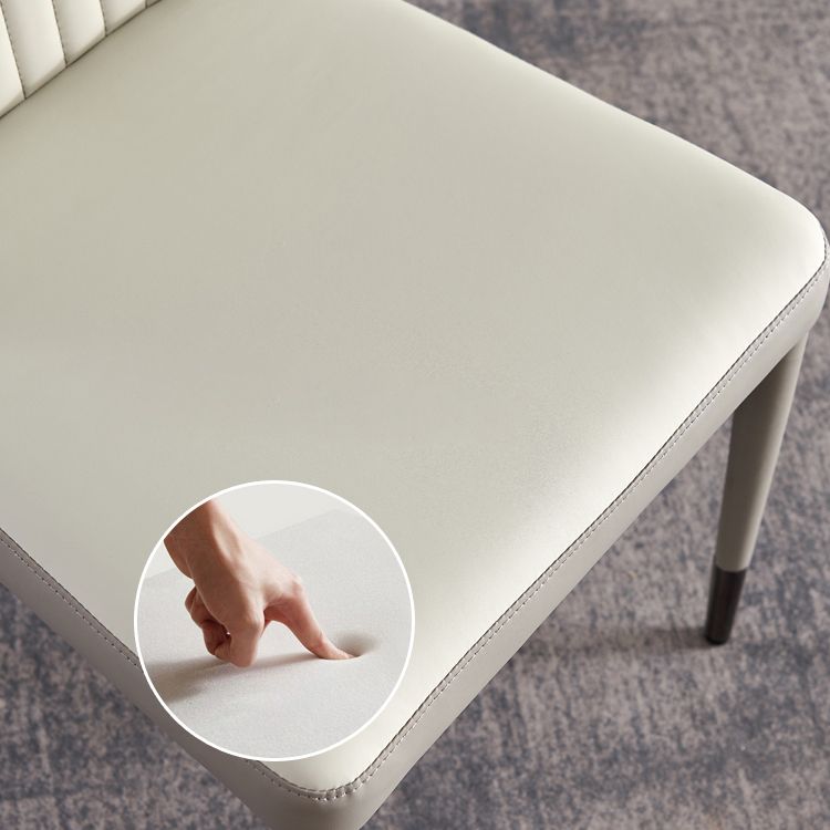 Modern Style Armless Side Chairs Solid Back Leather Dining Chairs for Kitchen (Set of 2) Clearhalo ' kitchen&dining_furn' 'Dining Chairs' 'Dining Tables & Seating' 'dining_chair' 'furn' 'furn_dining_chair' 'Furniture' 'furniture_dining_chair' 'Kitchen & Dining Furniture' 'kitchen' 1200x1200_4c233b01-93e5-4e5e-b3ae-d8d735b67631