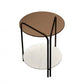Modern Round Glass Side Table Dia 19.7" 4 Legs End Table with Shelf