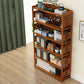 Modern Bamboo Closed Back Shelf Bookcase Floor Brown Book Shelf for Study Room