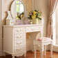 Victorian Dressing Table White Bedroom With Drawer Wooden Mirror