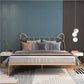Crame de lit contemporain de 84,65 pouces de large Metai Gold Slat Lit avec tête de lit