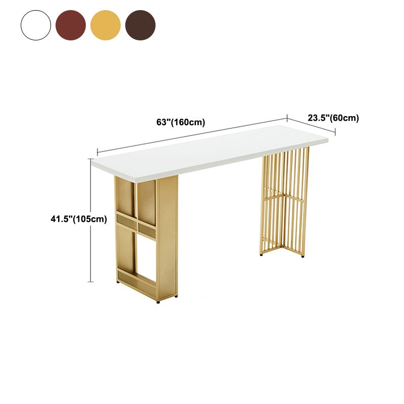 Houten balktafel traditionele luxe rechthoekige staaf aanrecht tafel met dubbele voetstuk