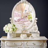 4 Drawers White/Blak/ /Golden MakeupTable Stool Set, 18.89" W x 63.77" H Clearhalo 'Bedroom Furniture' 'furn' 'furn_makeup_vanities' 'Furniture' 'Makeup Vanities' 'makeup_vanities' 1200x1200_4c2a7320-dae7-4268-8f35-2a34bf3cf9f7