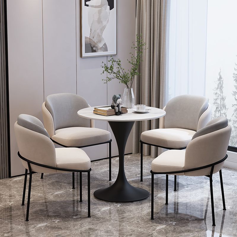 Modern 1/2/3/4/5 Pieces Dining Set Round Stone Dining Table for Dining Room Clearhalo 'Dining Room Sets' 'Dining Tables & Seating' 'dining_room_set' 'furn' 'furn_dining_room_set' 'Furniture' 'furniture_dining_room_set' 'Kitchen & Dining Furniture' 1200x1200_4c2b1c59-b2ea-40a6-a669-fad97d4b5f24