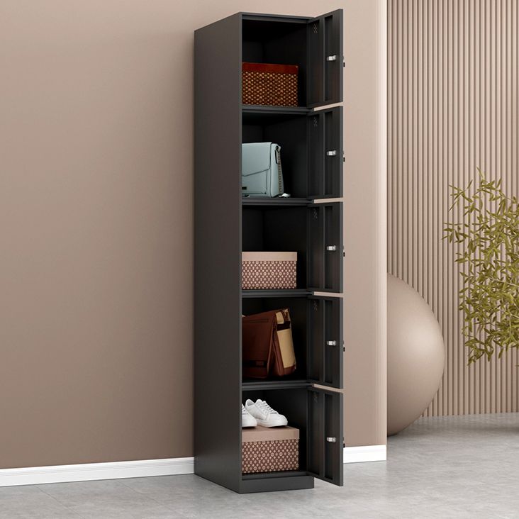 Metal Industrial Cabinet with Hinged Door Black Steel Storage Cabinet for Home Clearhalo 'Armoires & Wardrobes' 'armoires_wardrobes' 'Bedroom Furniture' 'furn' 'furn_armoires_wardrobes' 'Furniture' 1200x1200_4c2c755d-fa56-4c56-a6c0-81c4aadc8b20
