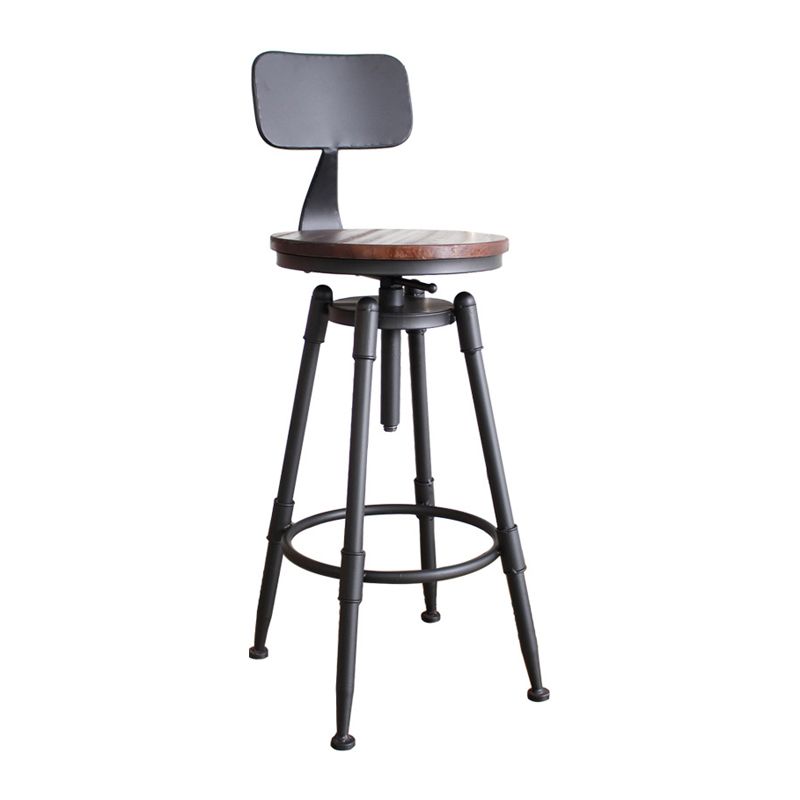 Industrial Metal Barstool Leather Counter Stool in Matte Finish for Home Clearhalo 'Bar Furniture' 'Bar Stools' 'bar_stools' 'furn' 'furn_bar_stools' 'Furniture' 'Kitchen & Dining Furniture' 1200x1200_4c2c7a52-9480-4e71-8e0a-4bacde909fbc