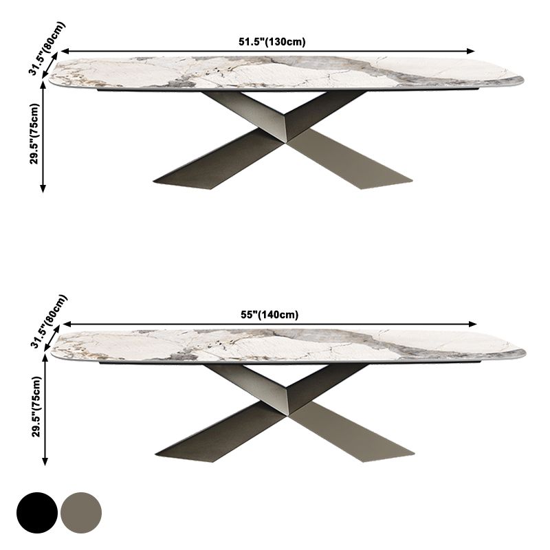 Metal Traditional Luxury Rectangular Dining Table Sintered Stone Dining Table with Pedestal Base Clearhalo ' dining_table' 'Dining Tables & Seating' 'Dining Tables' 'furn' 'furn_dining_table' 'Furniture' 'furniture_dining_table' 'Kitchen & Dining Furniture' 'kitchen&dining_furn' 'kitchen' 'kitchen_dining_table' 1200x1200_4c2ca566-c086-45fc-83b2-fc913ecdb42b