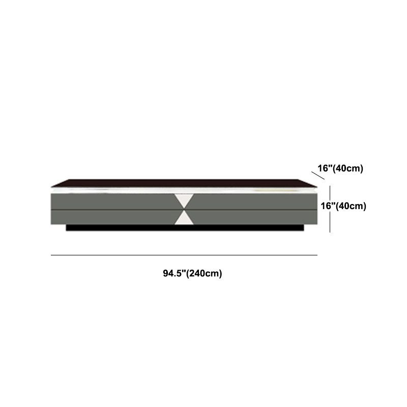 Glam Glass TV Stand Console 2 Lades Media Console TV Stand