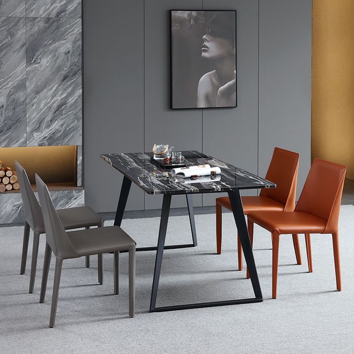 Contemporary Metal Kitchen Dining Side Chair Solid Back Dining Side Chair Clearhalo ' kitchen&dining_furn' 'Dining Chairs' 'Dining Tables & Seating' 'dining_chair' 'furn' 'furn_dining_chair' 'Furniture' 'furniture_dining_chair' 'Kitchen & Dining Furniture' 'kitchen' 1200x1200_4c2f5f6c-5420-4762-b2f9-4537aa3a059d