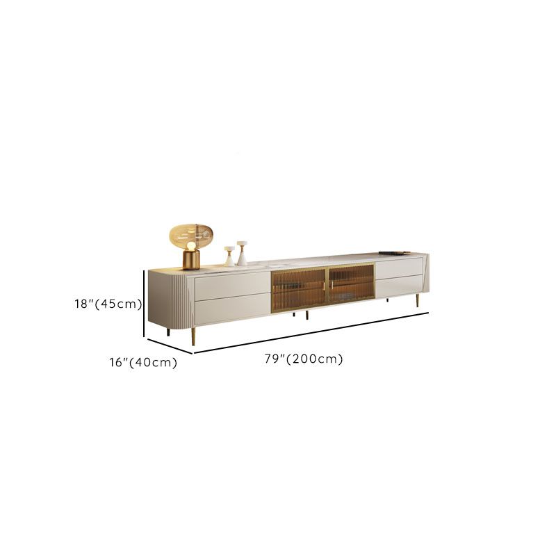 Console TV multimediale con contenitore chiuso Console TV Glam con 4 cassetti