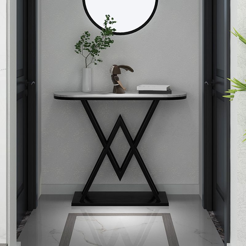 Metal Frame Accent Table with White Marble Console Table for Hall Clearhalo 'Console Tables' 'console_tables' 'Entry & Mudroom Furniture' 'furn' 'furn_console_tables' 'Furniture' 1200x1200_4c33f846-95cd-463e-b370-2c0fcd72edfb