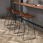 Modern Leather Armless Home Stool Matte Finish Barstool with Footrest