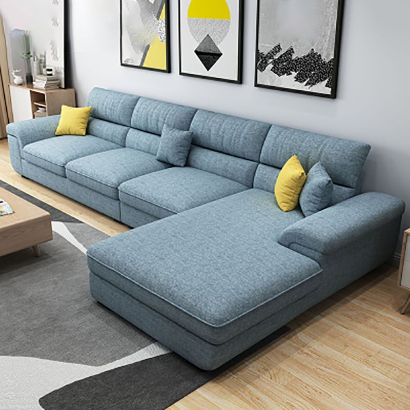 38.5"H Scandinavian Linen Flared Arm Sofa& Chaise Lounge for Living Room Clearhalo 'furn' 'furn_sectionals' 'Furniture' 'furniture_sectionals' 'kitchen' 'kitchen_sectionals' 'Living Room Furniture' 'Sectionals' 1200x1200_4c349b0b-89e2-4a2b-853f-f8570899b244