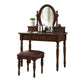 Traditional Wooden Make-up Vanity in Brown/black/white for Bedroom
