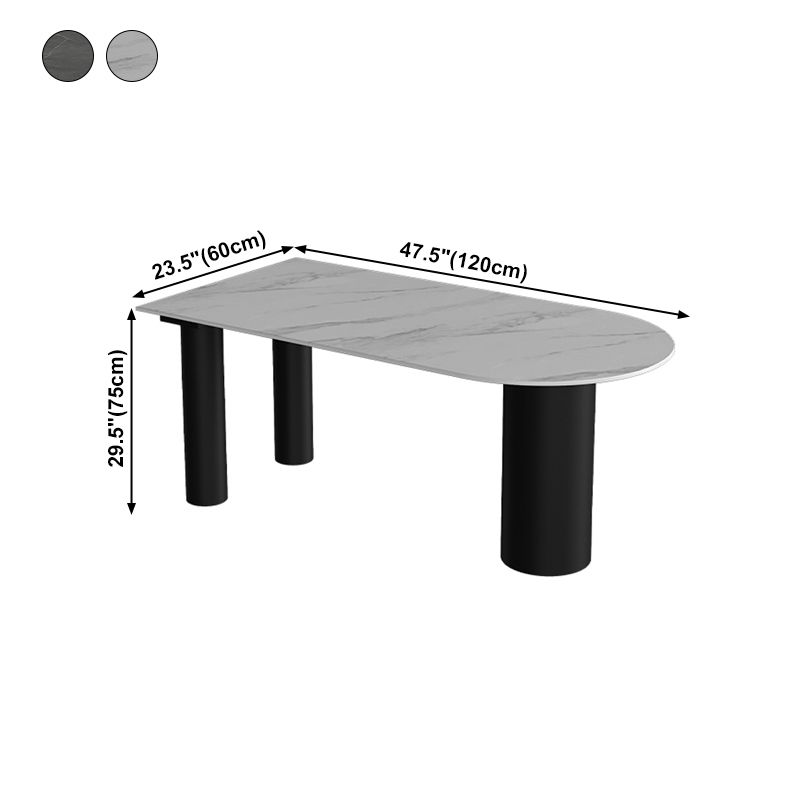 Modern Style Dining Table Sintered Stone Dining Table with Black Frame for Kitchen Clearhalo ' dining_table' 'Dining Tables & Seating' 'Dining Tables' 'furn' 'furn_dining_table' 'Furniture' 'furniture_dining_table' 'Kitchen & Dining Furniture' 'kitchen&dining_furn' 'kitchen' 'kitchen_dining_table' 1200x1200_4c35c45b-b97e-40d5-a79d-097e3bdf2917