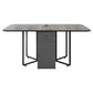 Foldable Sintered Stone Top Dining Table Modern Rectangle Table with Storage Trestle Base Clearhalo 'Dining Tables & Seating' 'Dining Tables' 'dining_table' 'furn' 'furn_dining_table' 'Furniture' 'Kitchen & Dining Furniture' 1200x1200_4c3677fa-f90a-4f28-9541-cc9d1d76d607