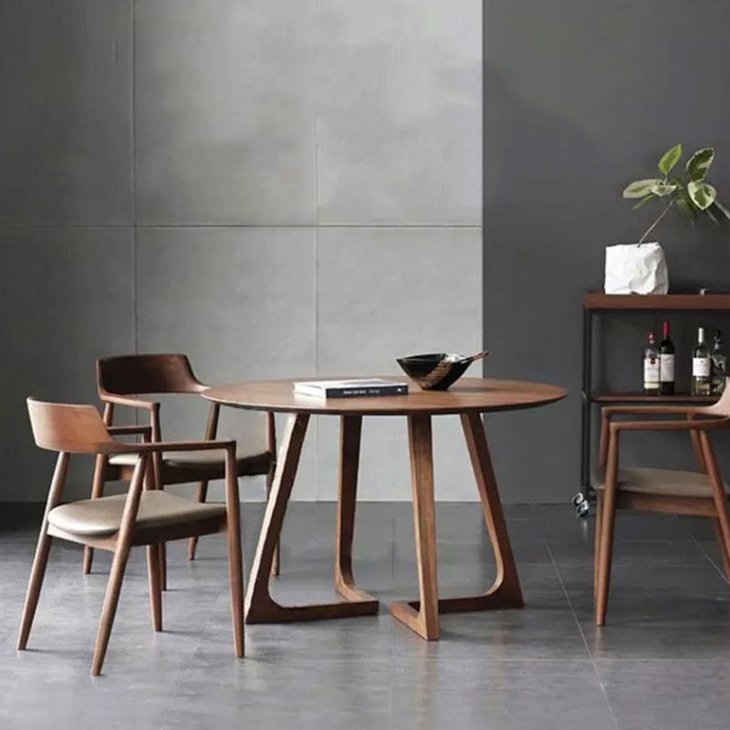 Sala de estar Mesa de comedor de madera de estilo simple Mesa de comedor redonda