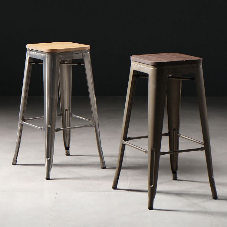 Industrial Style Bar-stool Metal Counter Bar Stool for Kitchen Clearhalo 'Bar Furniture' 'Bar Stools' 'bar_stools' 'furn' 'furn_bar_stools' 'Furniture' 'Kitchen & Dining Furniture' 1200x1200_4c36f0ac-a3c0-4154-b38b-16b9ea5a507b