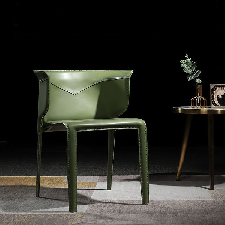 Contemporary Leather Dining Chair Arm Wingback Side Chair for Home Use Clearhalo 'Dining Chairs' 'Dining Tables & Seating' 'dining_chair' 'furn' 'furn_dining_chair' 'Furniture' 'Kitchen & Dining Furniture' 1200x1200_4c380098-3346-4131-84e4-3823f7a16cd1