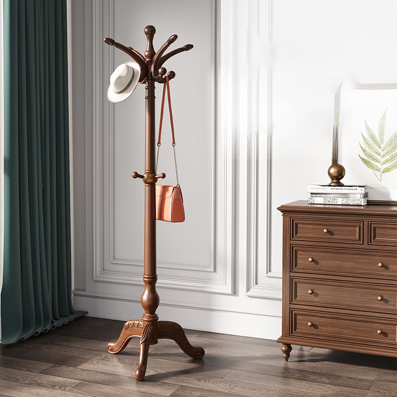 Solid Wood Entry Coat Rack Traditional Style Simple Living Room Floor Coat Hanger Clearhalo 'Entry & Mudroom Furniture' 'furn' 'furn_hall_tree_coat_racks' 'Furniture' 'Hall Trees & Coat Racks' 'hall_tree_coat_racks' 1200x1200_4c380298-2683-4ce9-a3e9-4ce35aa33ea8