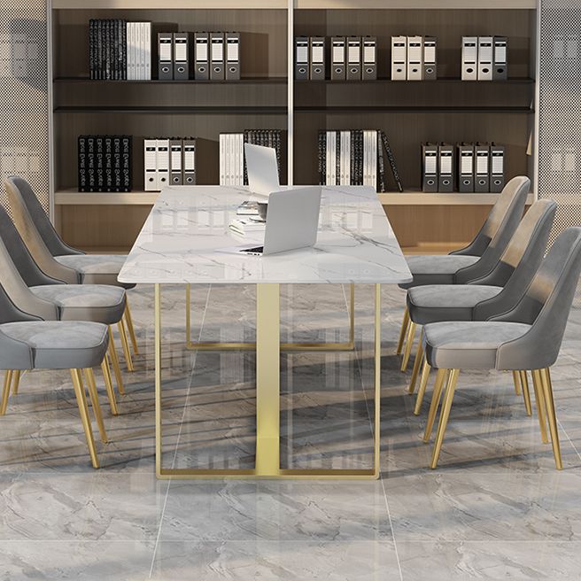 Glamstil -Schreibtisch weiß gebogen