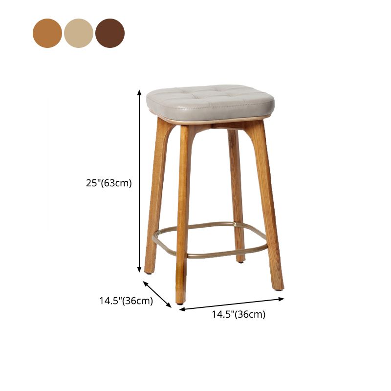 Modern Style Bar-stool PU Leather Counter Bar Stool with Wooden Legs Clearhalo 'Bar Furniture' 'Bar Stools' 'bar_stools' 'furn' 'furn_bar_stools' 'Furniture' 'furniture_bar_stools' 'Kitchen & Dining Furniture' 1200x1200_4c3a8a79-662b-41ec-8e54-59056ec30b8e