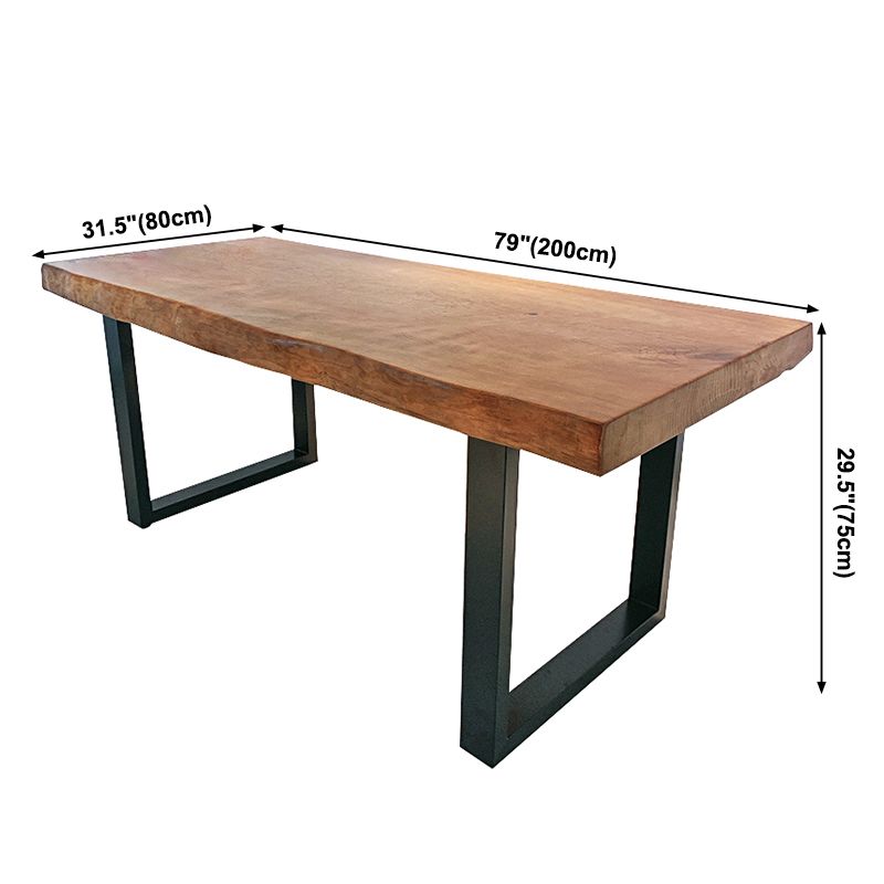 Metal Industrial Rectangle Indoor Table Solid Wood Top Table with Sled Base Clearhalo ' dining_table' 'Dining Tables & Seating' 'Dining Tables' 'furn' 'furn_dining_table' 'Furniture' 'furniture_dining_table' 'Kitchen & Dining Furniture' 'kitchen&dining_furn' 'kitchen' 'kitchen_dining_table' 1200x1200_4c3d39b1-7347-4f9a-9eb6-5845e1742746