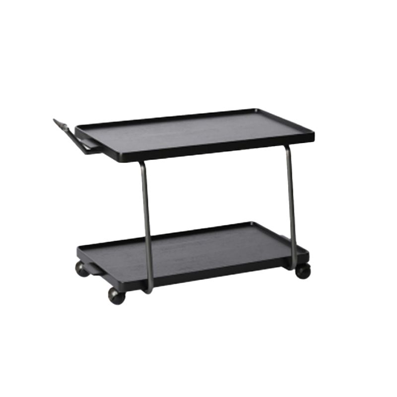 Cherry Wooden Storage End Table Rectangular 2-Tier Side Table with Casters Clearhalo 'Coffee & Accent Tables' 'End & Side Tables' 'end_side_tables' 'furn' 'furn_end_side_tables' 'Furniture' 'Living Room Furniture' 1200x1200_4c3efe2f-c4bb-4541-a254-9448a7a5bf81