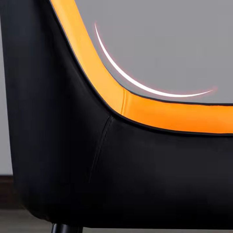 Glam -gestoffeerde eetkamerstoelen faux lederen keuken eetstoel met houten benen