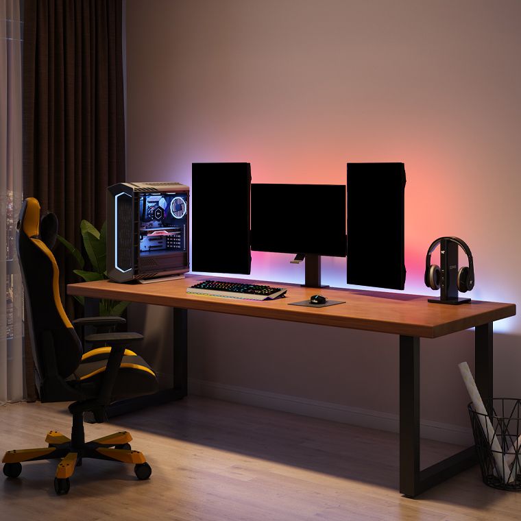 Modern Style Office Desk Rectangle Solid Wood Desk for Home Use Clearhalo 'Furniture' 'furniture_office_desk' 'Office Desks' 'Office Furniture' 'office_desk' 1200x1200_4c409a43-c223-482f-a7af-3883af65ddf3