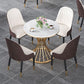 Glam Sintered Stone Dining Room Set Standard Height with Gold Base Dining Furniture Clearhalo 'Dining Room Sets' 'Dining Tables & Seating' 'dining_room_set' 'furn' 'furn_dining_room_set' 'Furniture' 'furniture_dining_room_set' 'Kitchen & Dining Furniture' 'kitchen&dining_furn' 'kitchen' 1200x1200_4c409f27-0033-49cb-8c92-5b78d1cb788a