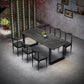 Sintered Stone Dining Table Black Industrial Style Dining Table with Metal Base Clearhalo 'Dining Tables & Seating' 'Dining Tables' 'dining_table' 'furn' 'furn_dining_table' 'Furniture' 'furniture_dining_table' 'Kitchen & Dining Furniture' 'kitchen' 'kitchen_dining_table' 1200x1200_4c41b1ab-678c-4084-9cfc-1555aa5c1d43