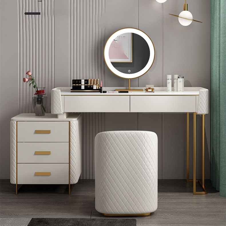 5 lade ijdelheid bureau wit 30.7 "h faux lederen make -up ijdelheid