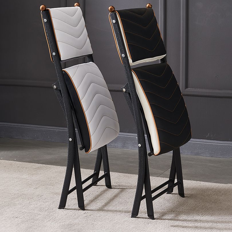 Modern Indoor-Outdoor Metal Side Chair Folding Open Back Dining Side Chair Clearhalo ' kitchen&dining_furn' 'Dining Chairs' 'Dining Tables & Seating' 'dining_chair' 'furn' 'furn_dining_chair' 'Furniture' 'furniture_dining_chair' 'Kitchen & Dining Furniture' 'kitchen' 1200x1200_4c4577ea-1af2-4a3a-82c5-ace60c07fe9a