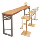 Table bistrot de bistrot en bois massif rectangle Table de pub industriel avec base en métal