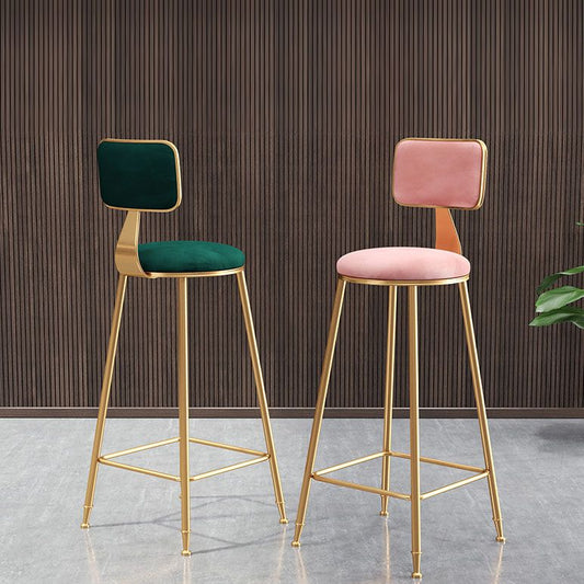 グラムメタルスツールベルベット腰部のスツールとマット仕上げのフットレスト