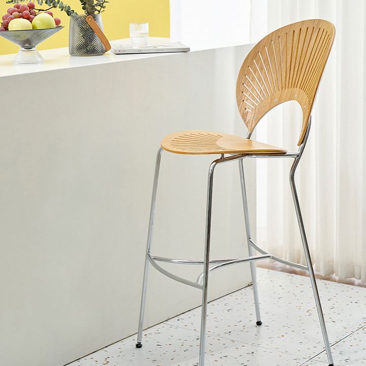 Contemporary Wood Bar and Counter Stool Low Back Stool with 4 Legs Clearhalo 'Bar Furniture' 'Bar Stools' 'bar_stools' 'furn' 'furn_bar_stools' 'Furniture' 'furniture_bar_stools' 'Kitchen & Dining Furniture' 1200x1200_4c49645b-4409-4595-958a-2da36db83efc
