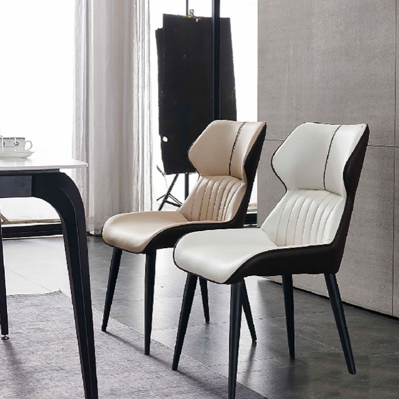 Contemporary Wingback Dining Side Chair Kitchen Leather Dining Chair Clearhalo ' kitchen&dining_furn' 'Dining Chairs' 'Dining Tables & Seating' 'dining_chair' 'furn' 'furn_dining_chair' 'Furniture' 'furniture_dining_chair' 'Kitchen & Dining Furniture' 'kitchen' 1200x1200_4c4985f2-a616-4831-966d-ec8d8009cc22