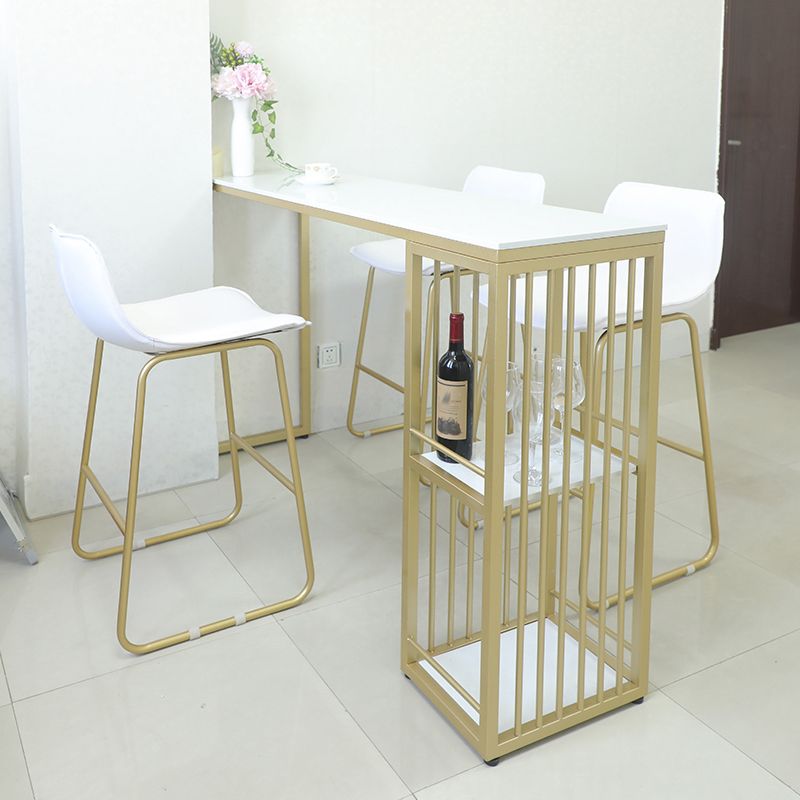 Glam Bar Table Set 1/4 Pieces Rectangle Stone Counter Table with High Stools for Balcony Clearhalo 'Bar Furniture' 'furn' 'furn_home_bar_bar_sets' 'Furniture' 'Home Bars & Bar Sets' 'home_bar_bar_sets' 'Kitchen & Dining Furniture' 1200x1200_4c4a6254-b17f-478f-b24d-03695712108a
