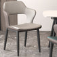 Modern Faux Leather Dining Side Chairs Open Back Dining Arm Chair for Dining Room