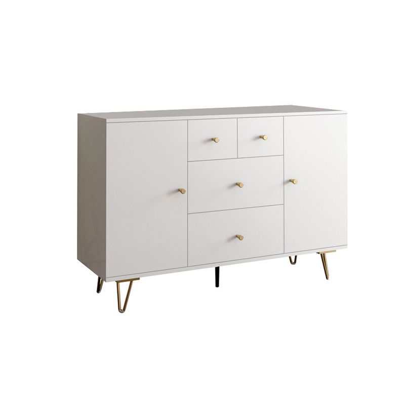 White Contemporary Accent Chest Rectangle Accent Cabinet with Drawers, Scratch Resistant