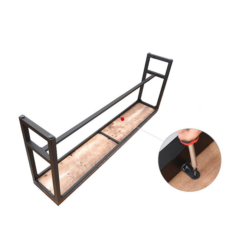 Solid Wood Bar Table Industrial Bar Dining Table with Black Trestle Base Clearhalo 'Bar Furniture' 'Bar Tables' 'bar_tables' 'furn' 'furn_bar_tables' 'Furniture' 'Kitchen & Dining Furniture' 1200x1200_4c4e80e0-952f-4c88-89d4-4429ca71296d