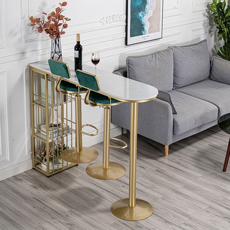 Table de bar d'intérieur spécialisée, table de pub moderne blanche avec rangement en métal