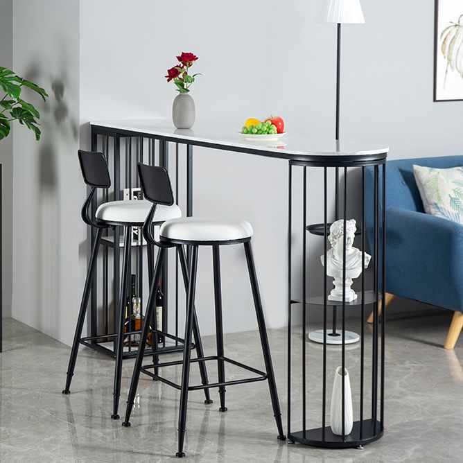 Modern Pub Height Dining Table White and Black Counter Height Table Clearhalo 'Bar Furniture' 'Bar Tables' 'bar_tables' 'furn' 'furn_bar_tables' 'Furniture' 'Kitchen & Dining Furniture' 1200x1200_4c5168ba-821d-4f2c-a502-6dbdcbec95fc