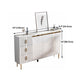 Glam Style Stone Sideboard Buffet Dining Room 34"H 3-Drawers Buffet Server in White Clearhalo 'buffet_sideboard' 'Buffets & Sideboards' 'furn' 'furn_buffet_sideboard' 'Furniture' 'Kitchen & Dining Furniture' 1200x1200_4c533b9a-549f-4b25-a41e-bc6683053a9e