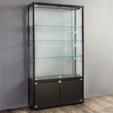 Schwarzes Kurioschrank moderner Metallausstellungsständer mit Verriegelungstür