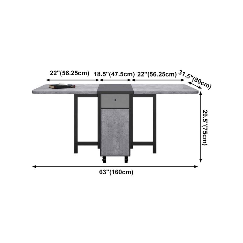 Contemporary Style Folding Dining Table Rectangle Table for Home Clearhalo ' dining_table' 'Dining Tables & Seating' 'Dining Tables' 'furn' 'furn_dining_table' 'Furniture' 'furniture_dining_table' 'Kitchen & Dining Furniture' 'kitchen&dining_furn' 'kitchen' 'kitchen_dining_table' 1200x1200_4c53ca1f-22fa-46b5-89d1-420b2ee429fb